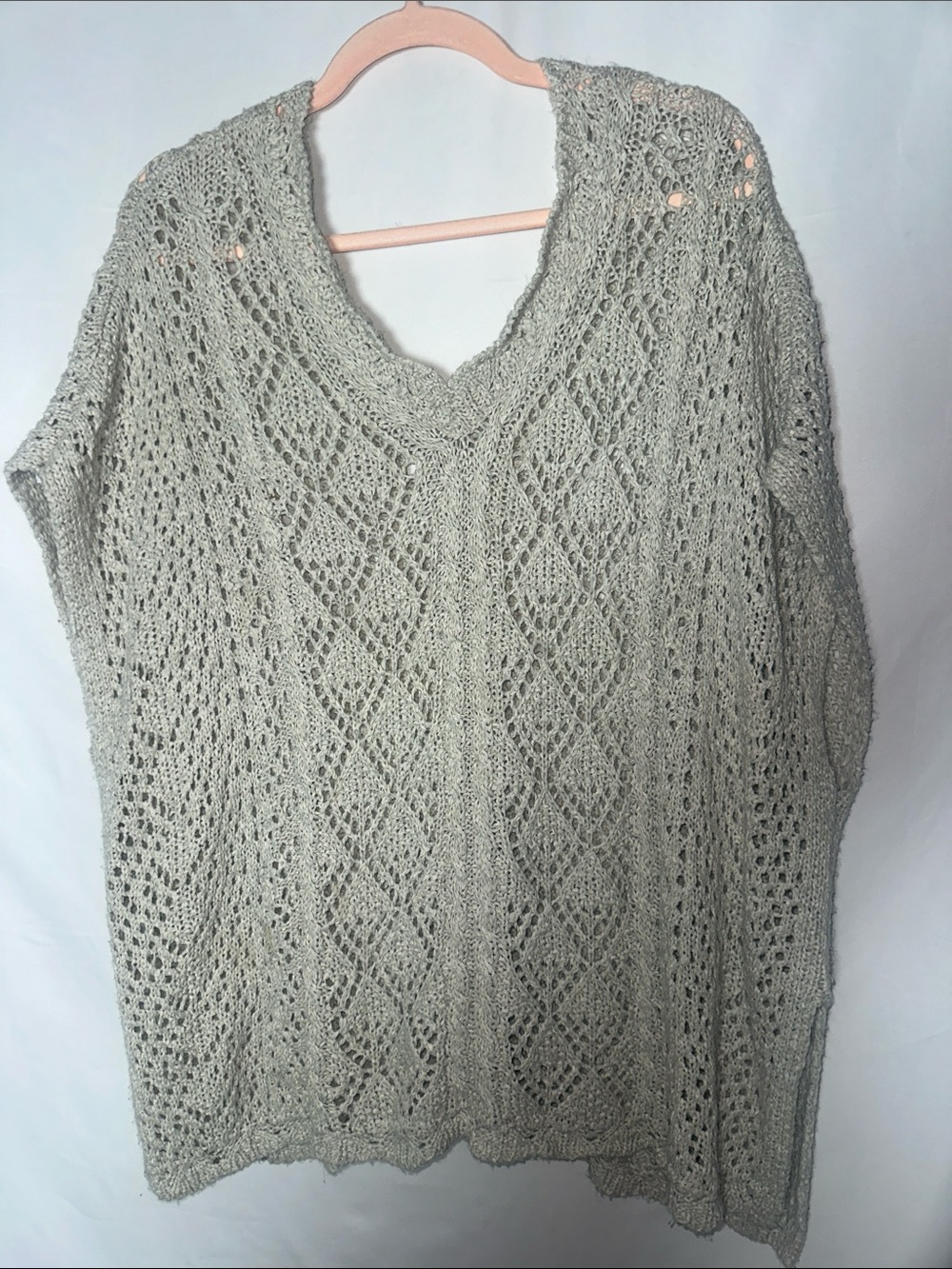 Sonoma tan Openwork V‑Neck Sweater
